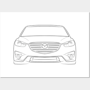 front/profile - 2015 Mazda CX-5 KE - stencil, black Posters and Art